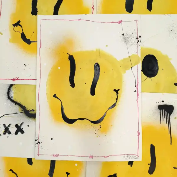 Smile - Retrato print (original painting on paper) Arte Urbano Barcelona